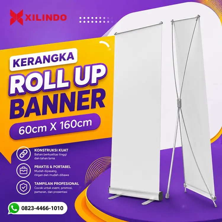 Kerangka Roll Up Banner 60cm X 160cm Kerangka Roll Up Banner 60cm X 160cm - Gambar 1