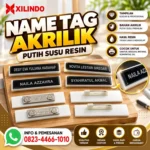 Name Tag Akrilik Putih Susu Resin
