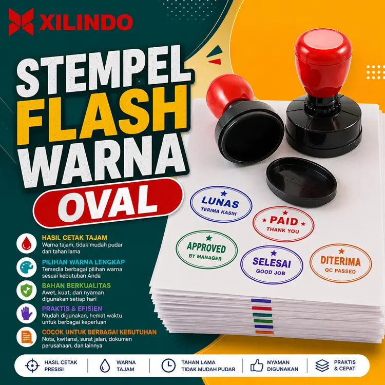 Stempel Flash Warna Oval Stempel Flash Warna Oval - Gambar 1